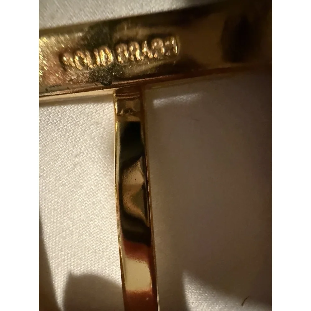 Belt JOS. A. BANK Dark brown Croc Genuine Italian Leather Gold Buckle sz 46